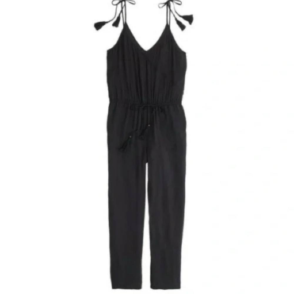 J. Crew Black Jumpsuit with Sleeveless Design and V-Neck